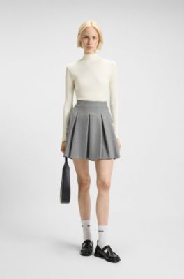 T-shirt Slim en coton stretch avec logo imprim&eacute;, Blanc