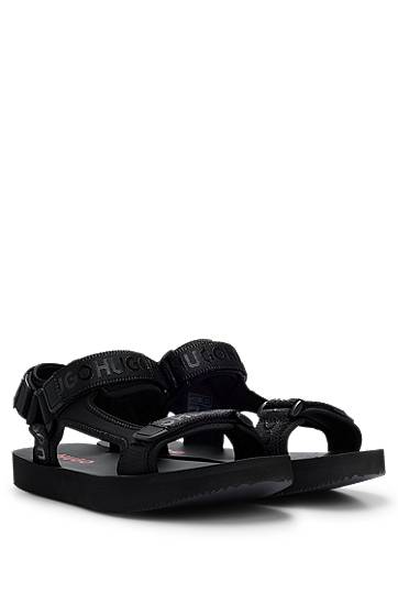 Branded sandals with riptape straps and EVA outsole, Hugo boss