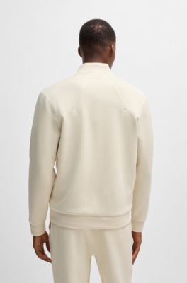 BOSS - Regular-Fit Sweatjacke mit Reißverschluss und Aufnäher mit  