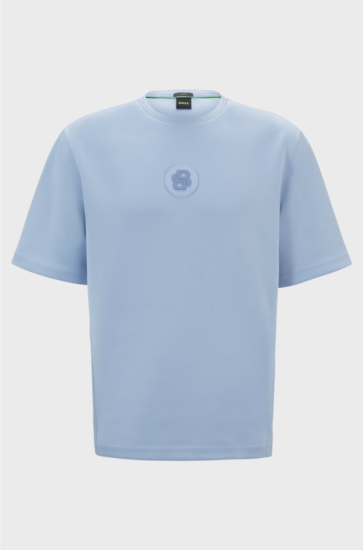 Relaxed-fit T-shirt with double-monogram badge, Light Blue