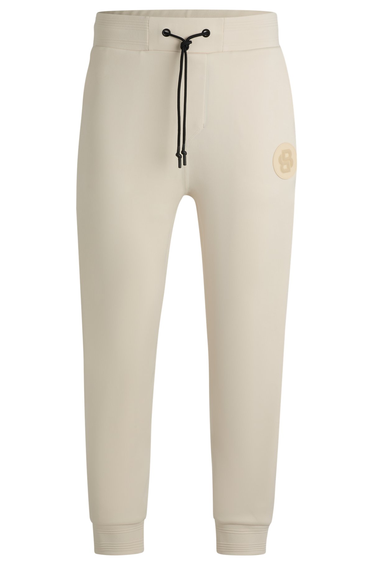 BOSS - Regular-fit tracksuit bottoms with double-monogram badge
