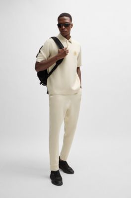 BOSS - Regular-Fit Jogginghose mit Aufnäher mit doppeltem Monogramm 