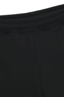 Stretch-cotton tracksuit bottoms with stacked logo, Black