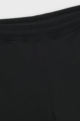 Stretch-cotton tracksuit bottoms with stacked logo, Black