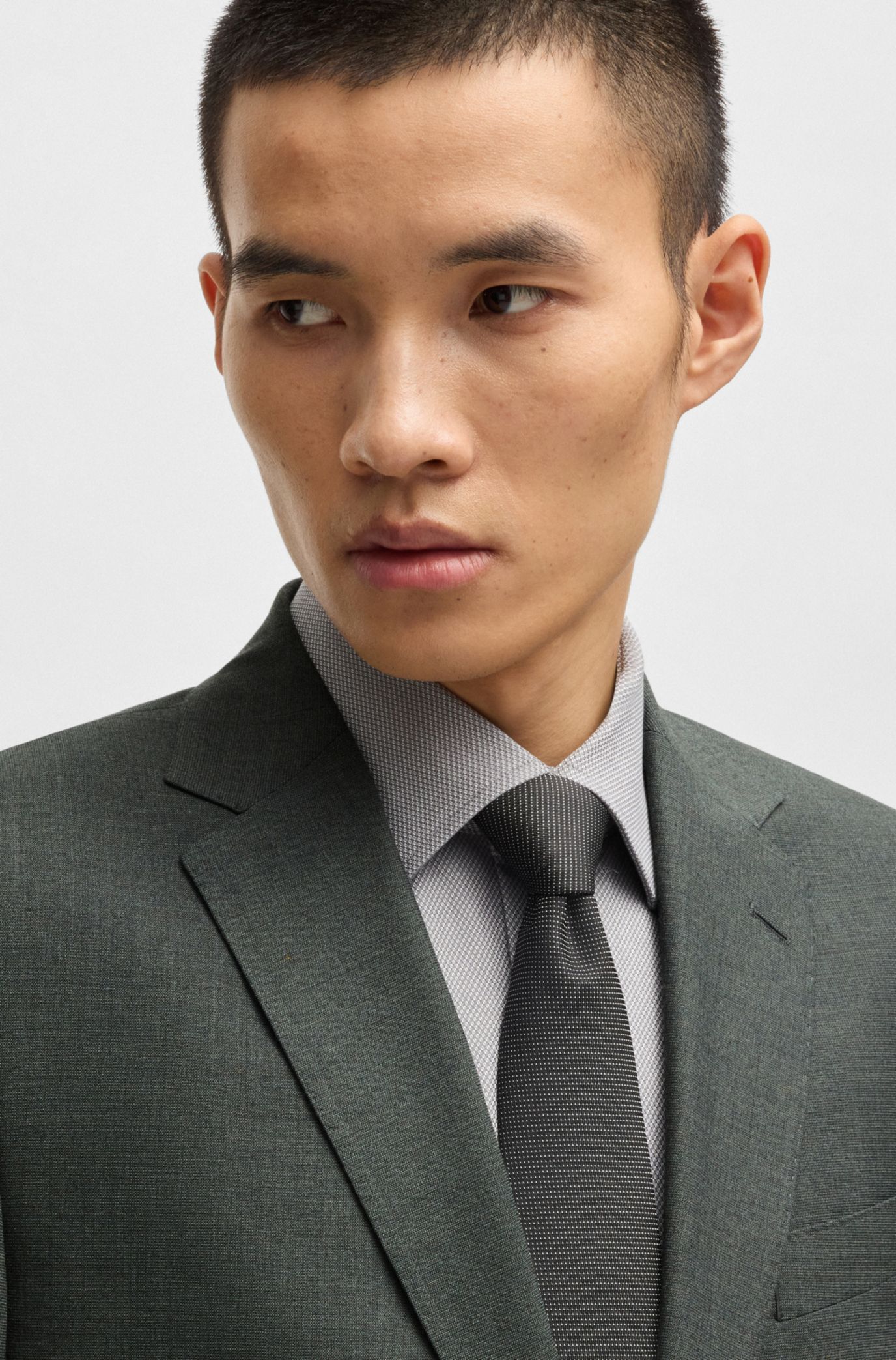Hugo Boss 美品　ダークグリーン　オリーブ　カーキ　レザー ジャケット Hugo Boss 美品ダークグリーンオリーブカーキレザー ジャケット