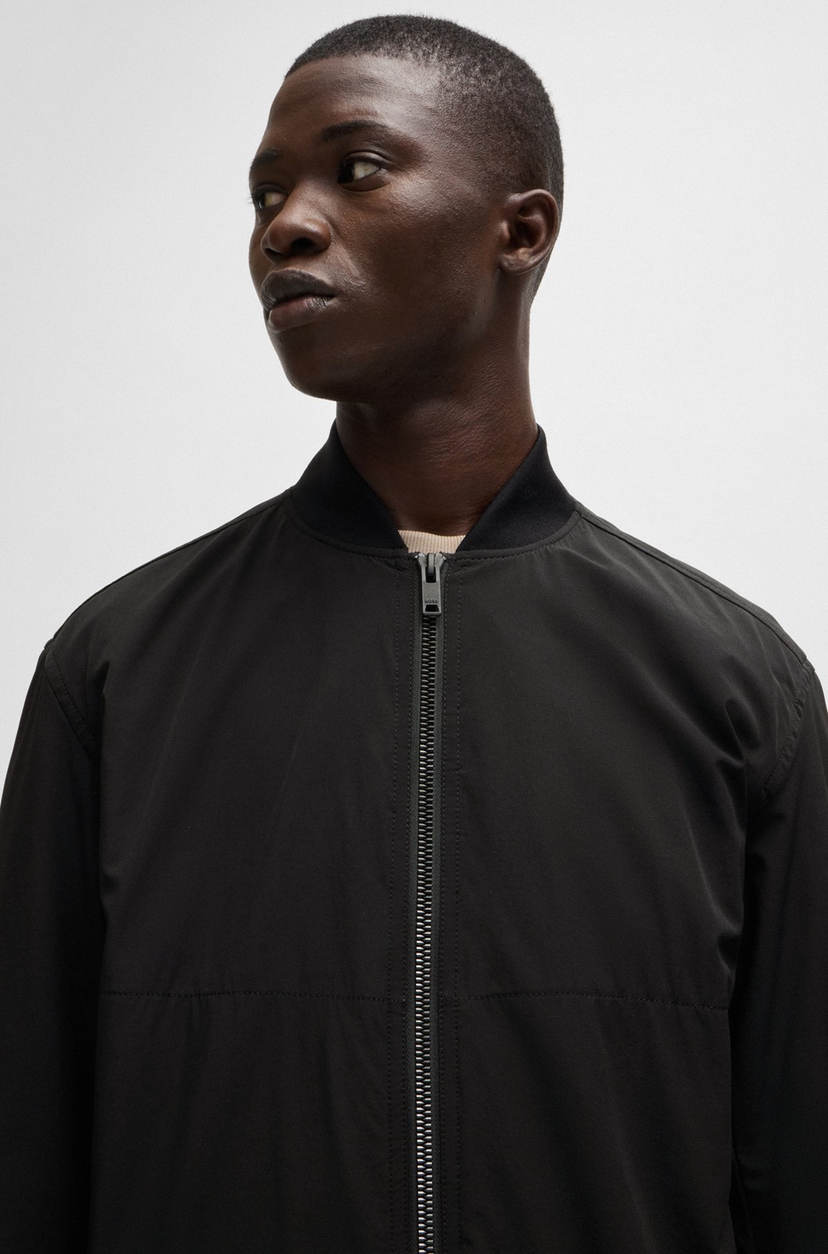 BOSS - Water-repellent jacket with zipped sleeve pocket - Black BOSS - Water-repellent jacket with zipped sleeve pocket - Black