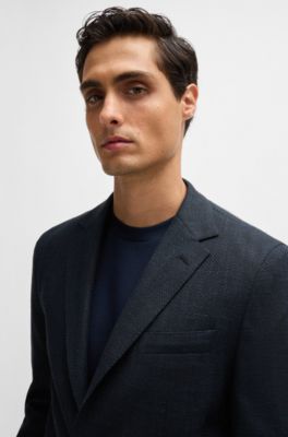 BOSS Herren T-Shirt H-Taut 28 - Baumwoll-Mix Mit Leinen, Regular Fit