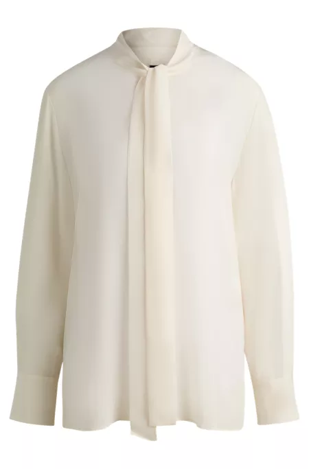 Chemisier Regular en soie à col lavallière