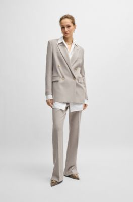 Camicetta regular fit in cotone con monogramma Double B, Bianco