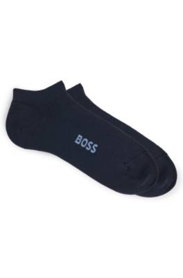 Hugo Boss Two-pack Of Ankle-length Socks With Logo Details In Blue