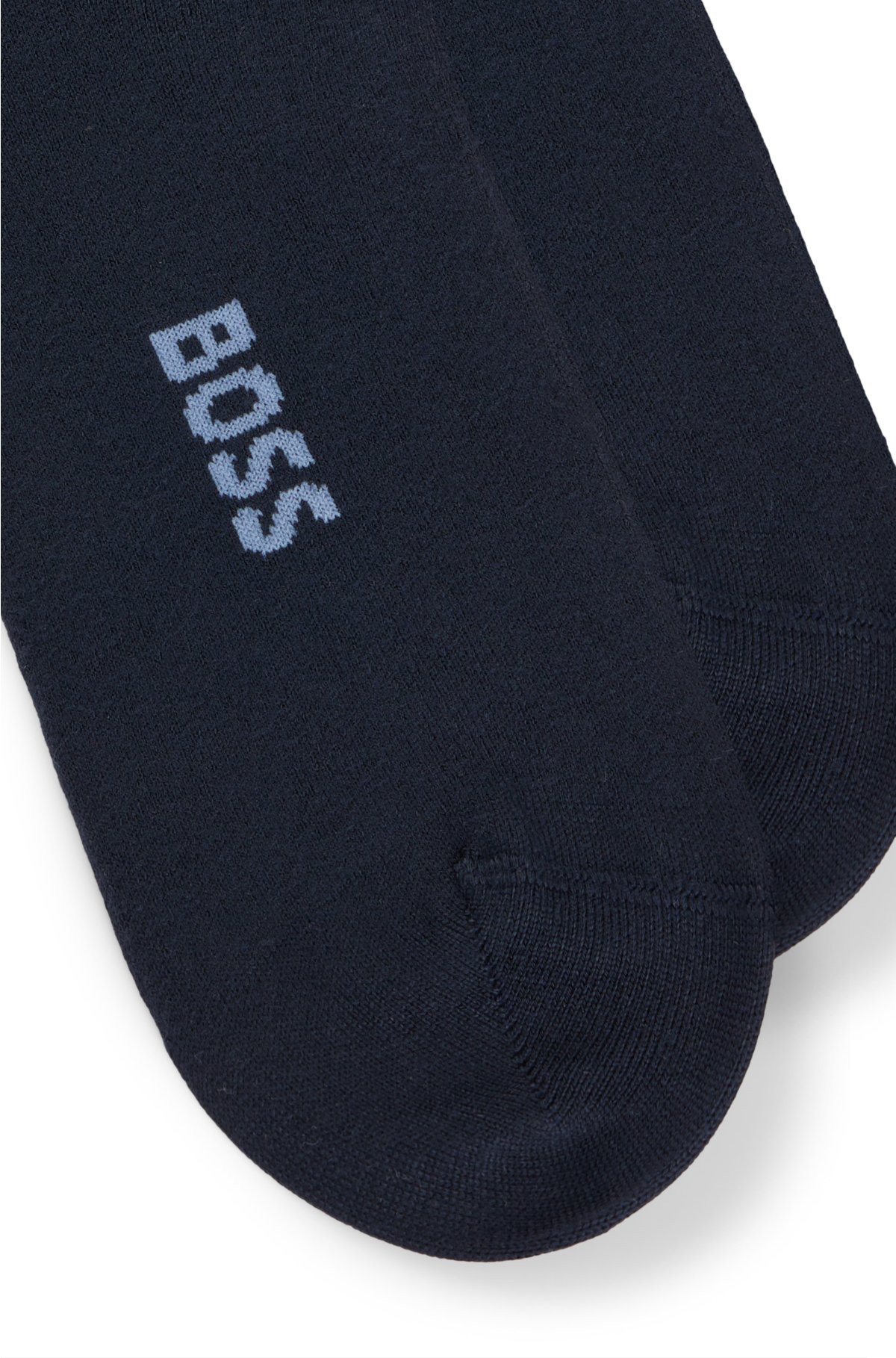 Two-pack of ankle-length socks with logo details, Dark Blue