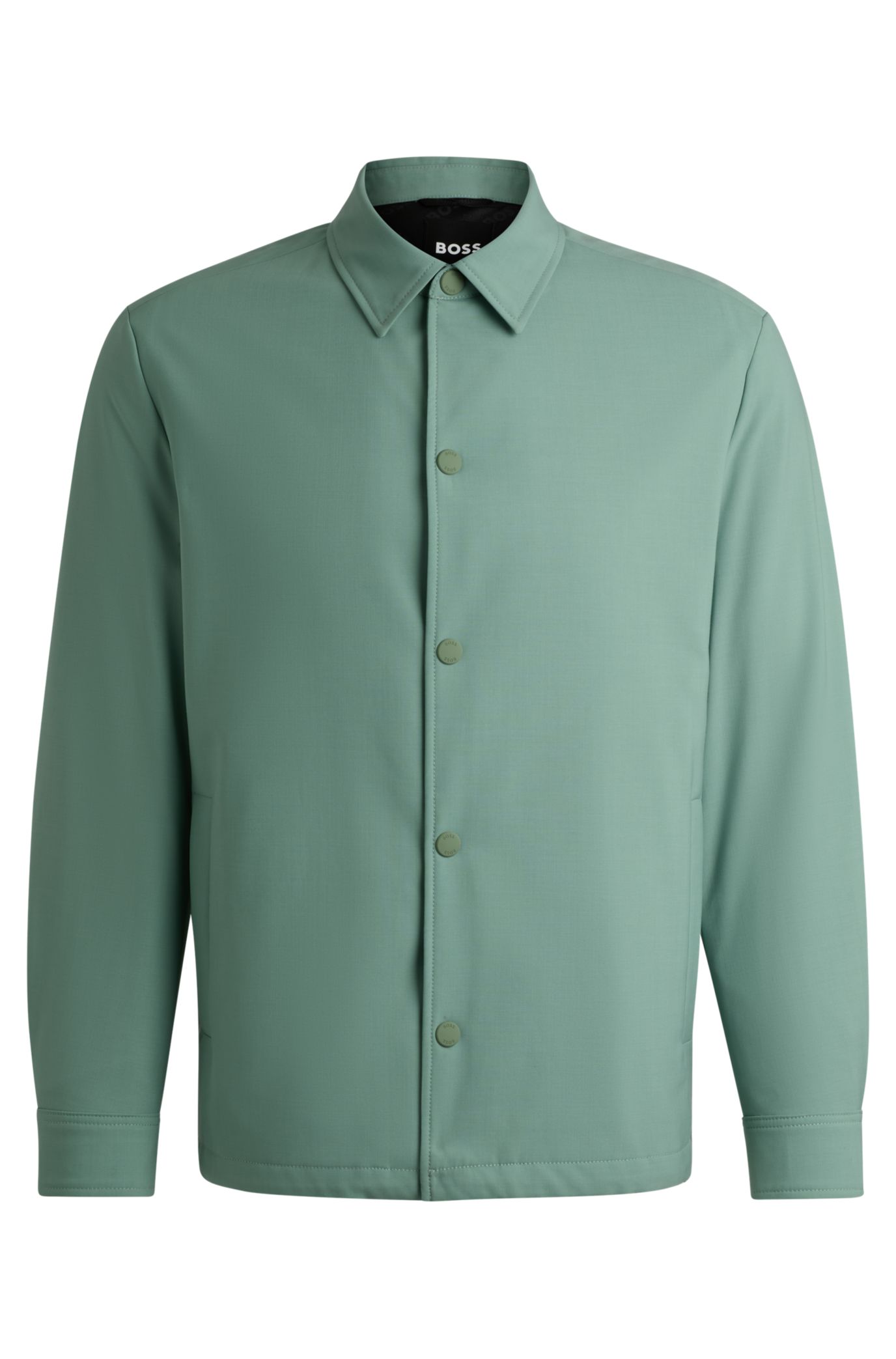 Relaxed-fit overshirt in a performance-stretch wool blend