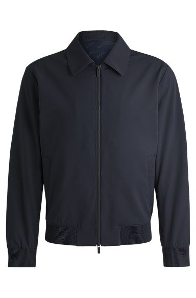 Slim-fit jacket in water-repellent performance-stretch fabric, Dark Blue