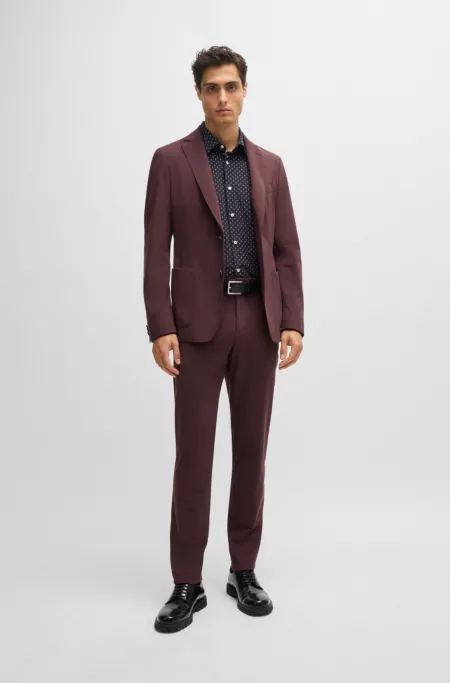 Slim-fit jacket in performance-stretch jersey