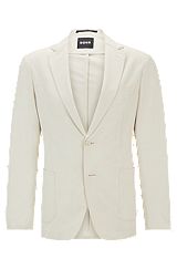 Slim-fit jacket in wrinkle-resistant performance-stretch fabric, White