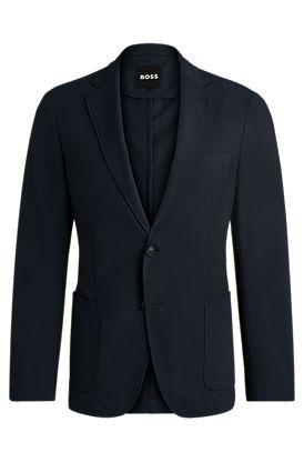 Slim-fit jacket in wrinkle-resistant performance-stretch fabric