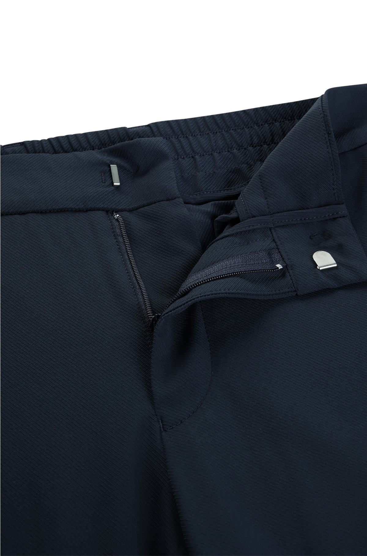 Slim-fit trousers in wrinkle-resistant performance-stretch fabric, Dark Blue