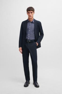 BOSS - Modern-fit trousers in wrinkle-resistant performance 