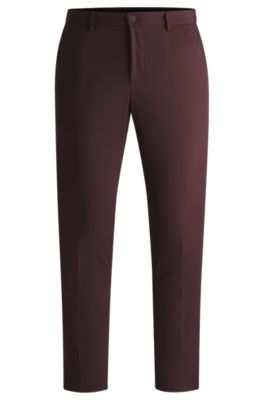 BOSS - Slim-fit trousers in performance-stretch jersey - Light Red