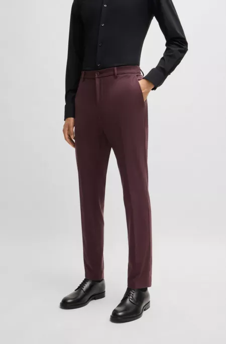 Slim-fit trousers in performance-stretch jersey