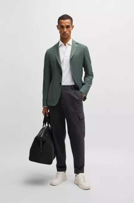 Slim-fit jacket in melange stretch cloth