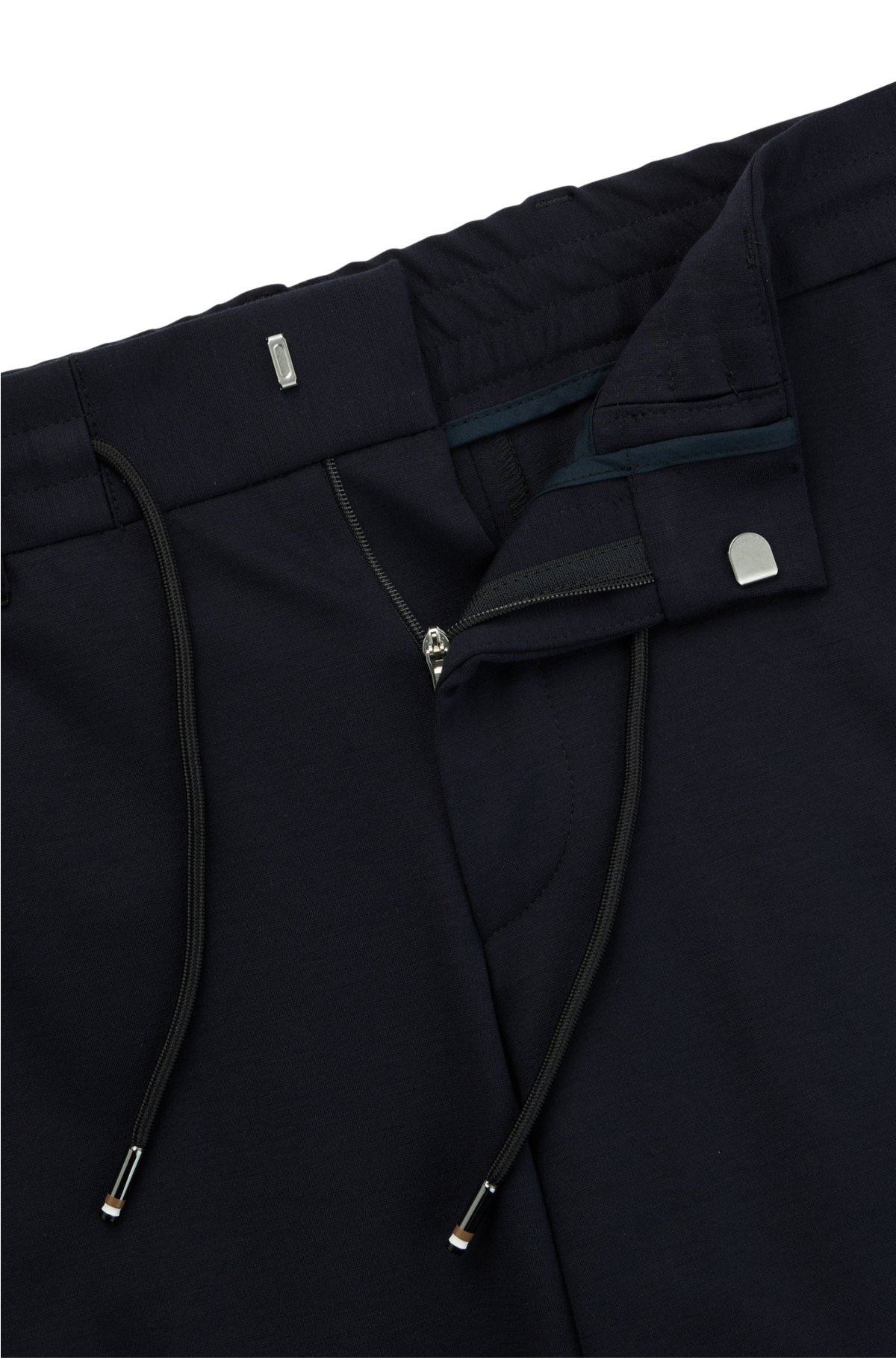 Slim-fit trousers in stretch jersey, Dark Blue