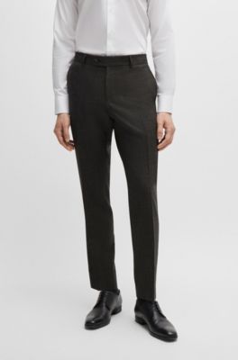 BOSS - スリムフィットパンツ バージンウール/リネン 