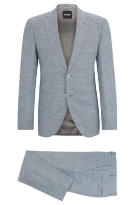 BOSS - Regular-fit suit in micro-patterned cloth