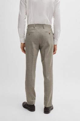 BOSS - Gemusterter Slim-Fit Anzug aus Stretch-Gewebe