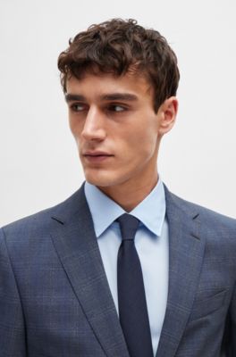 BOSS Regularfit suit in checked stretch virgin wool