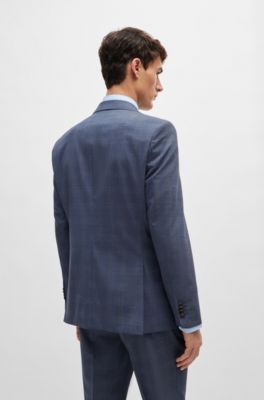 BOSS - Regular-fit Suit In Checked Stretch Virgin Wool