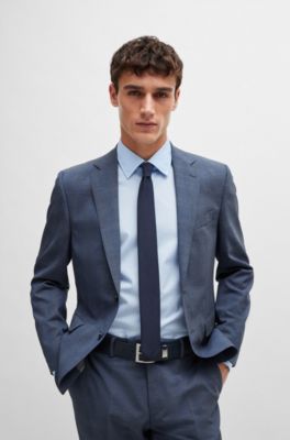 BOSS Regularfit suit in checked stretch virgin wool