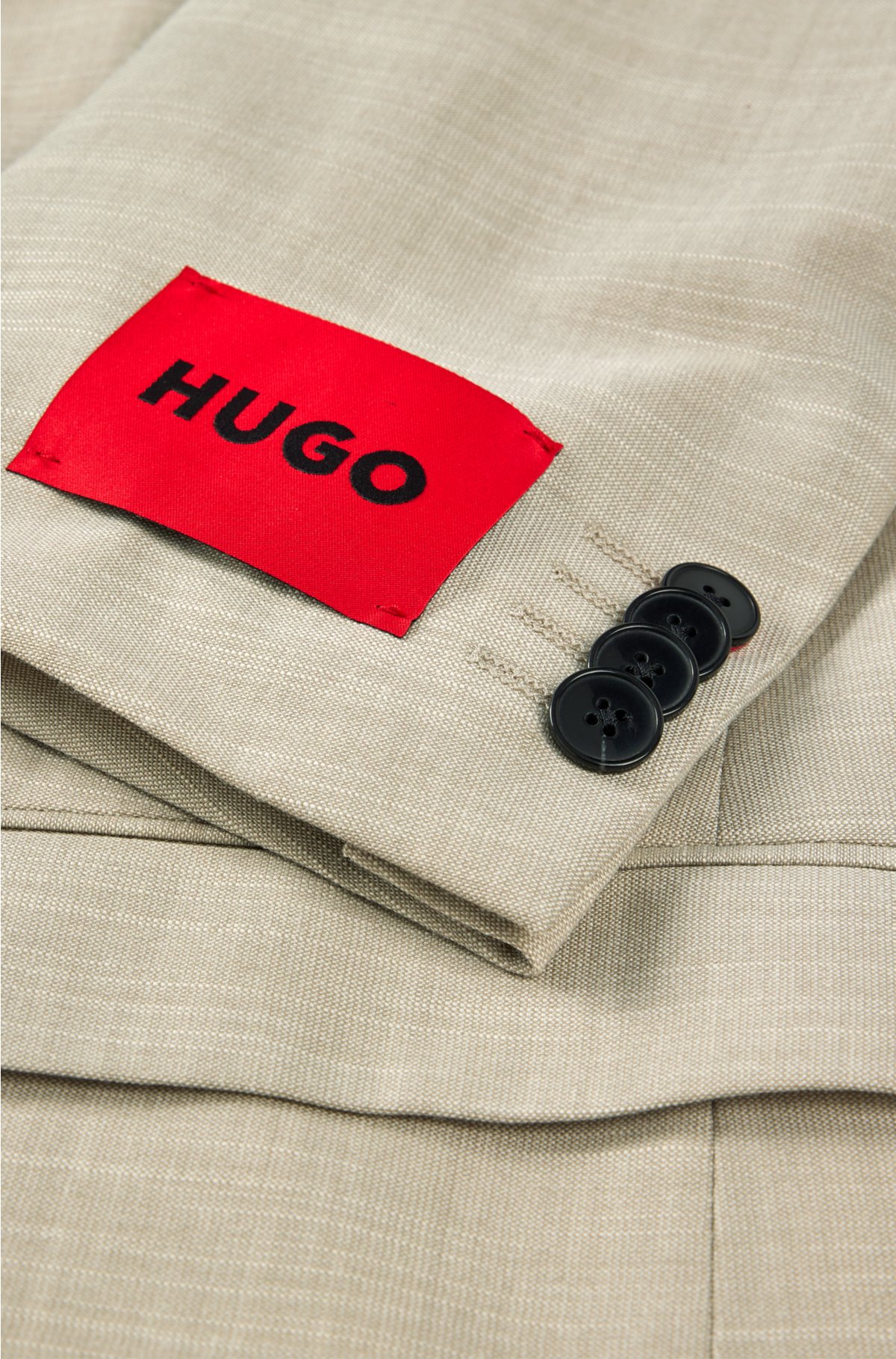HUGO - Slim-fit suit in patterned performance-stretch fabric