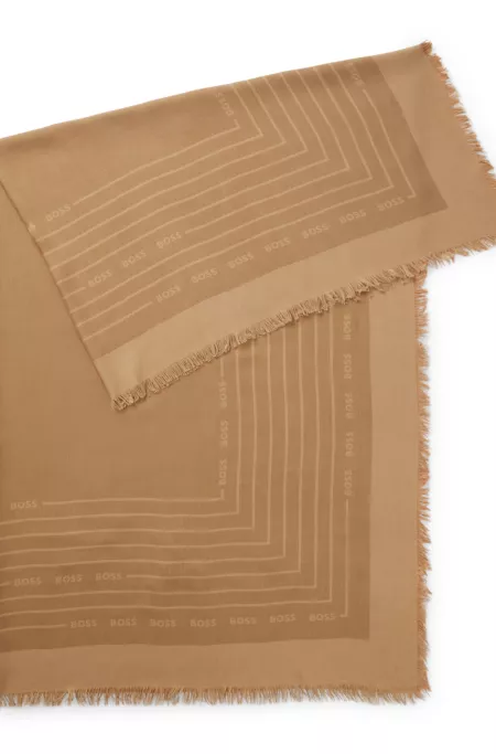 Voile scarf with logo print