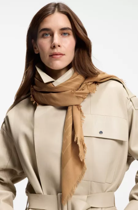 Voile scarf with logo print