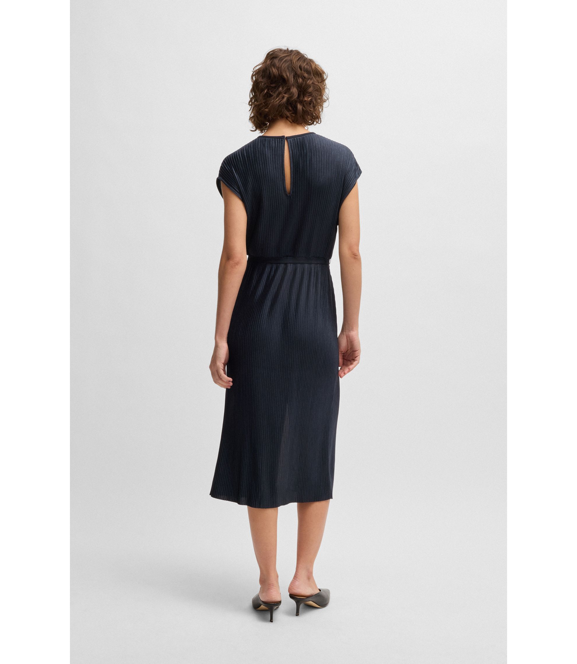 Robe Hugo Boss Avelva - Soie Et Coton - Col V Sans Manches - Taille S (UK8) - Occasion Très Bon état