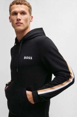 BOSS - コットンテリー フーディ シグネチャーストライプ テープ