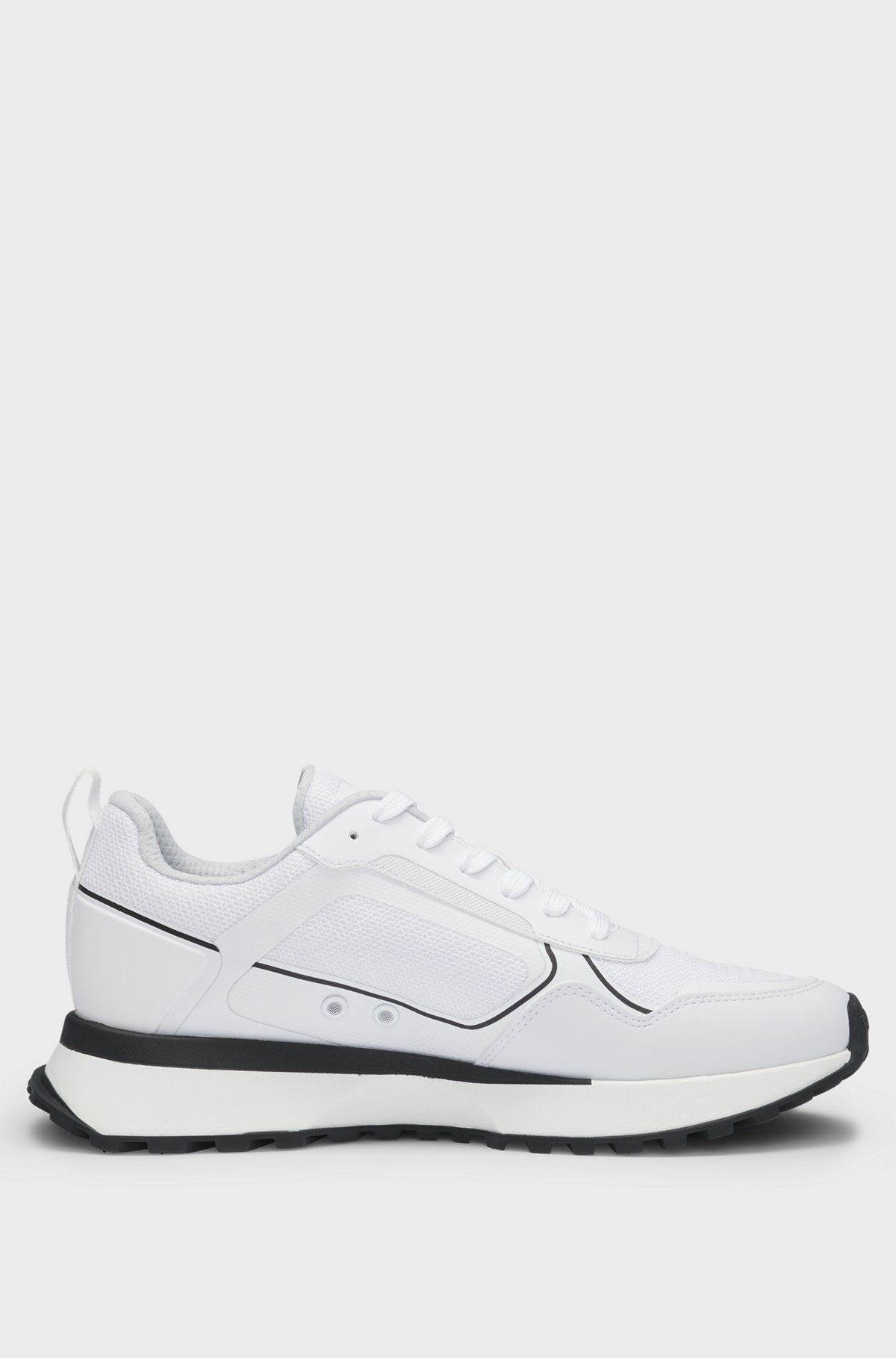 BOSS - Mixed-material trainers with large side-panel logo BOSS - Mixed-material trainers with large side-panel logo
