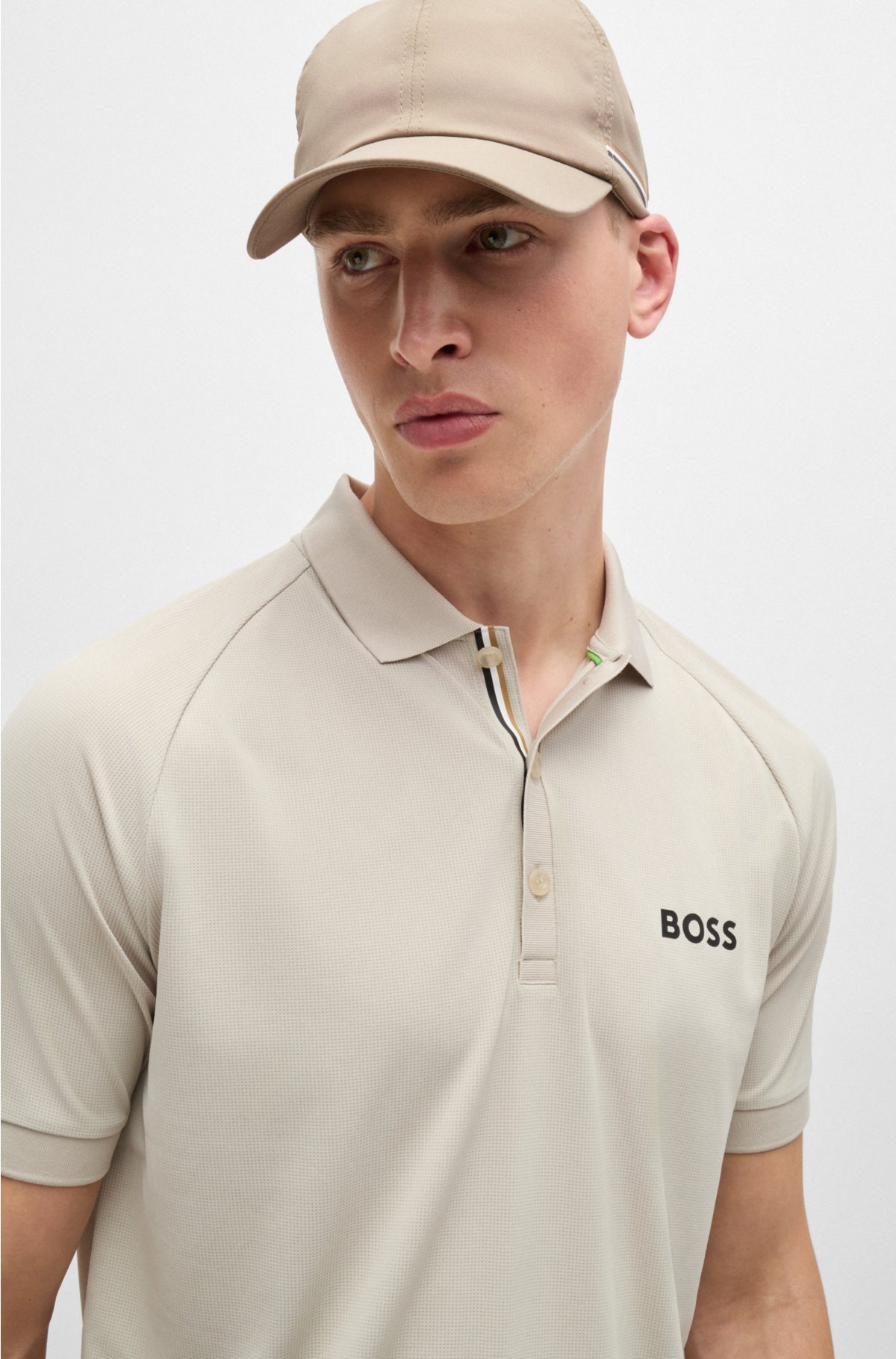BOSS x Matteo Berrettini water-repellent cap with signature details, Light Green