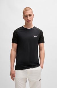 BOSS x Matteo Berrettini stretch-jersey T-shirt with signature details, Black