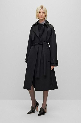 THE CHANGE regular-fit trench coat, Black