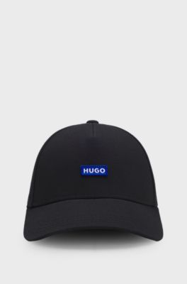 Cotton-twill cap with logo patch, Black