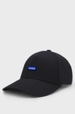 로고 패치 코튼 트윌 캡, 블랙