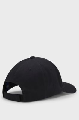 Cotton-twill cap with logo patch, Black
