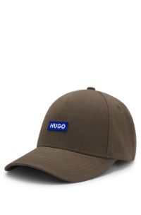Cotton-twill cap with logo patch, Dark Brown