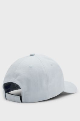 Pet van katoenen twill met logopatch, Lichtblauw