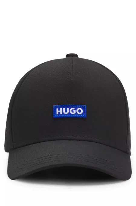 Cotton-twill cap with blue logo patch
