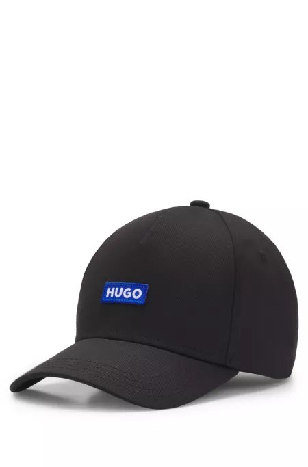 Cotton-twill cap with blue logo patch