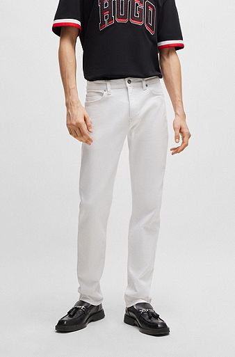 Slim-fit jeans in white stretch denim, White