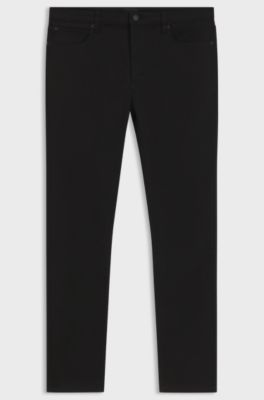 Extra slim-fit jeans van zwart-op-zwart stretchdenim, Zwart